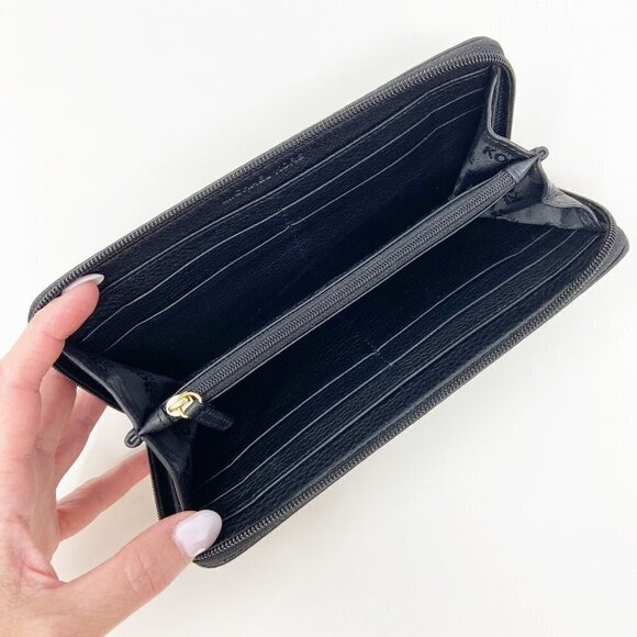 MICHAEL KORS | Black Leather Zip Top Wallet - Picture 6 of 7